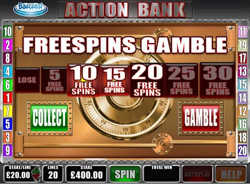 Action Bank free spins