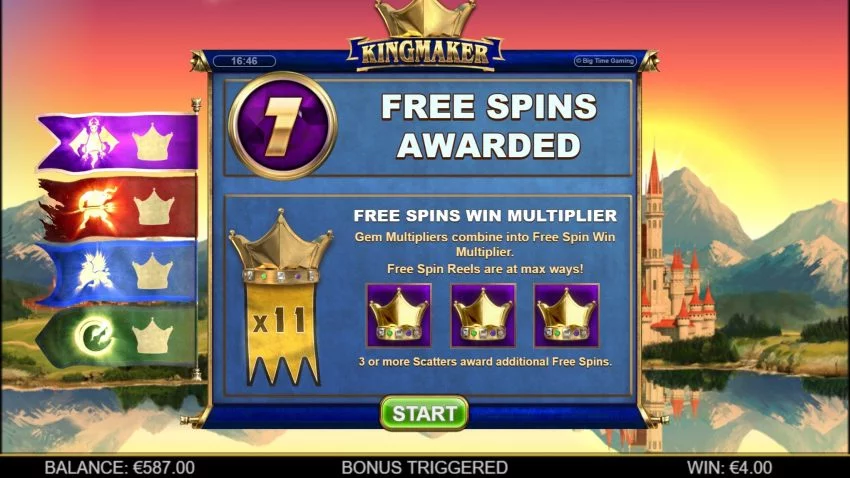 Kingmaker Free Spins
