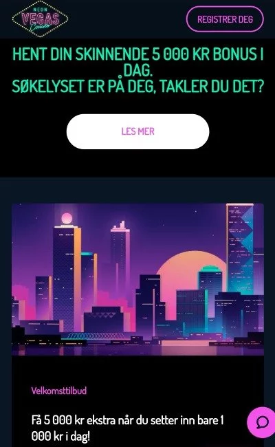 NeonVegas velkomstbonus