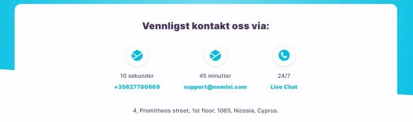 Nomini Casino Support