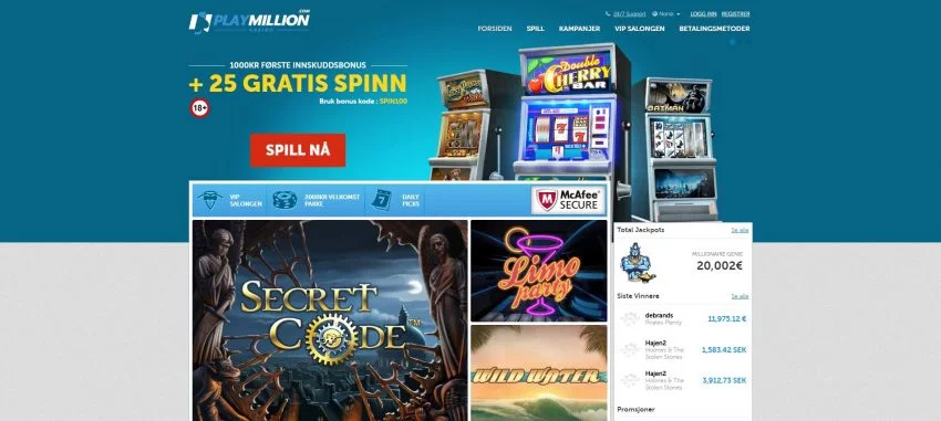 PlayMillion Casino Screenshot