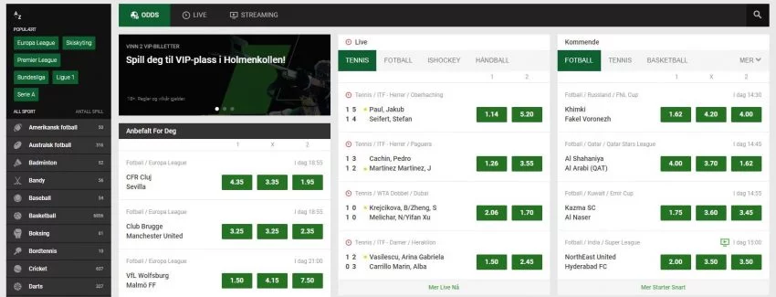 Unibet sport og odds